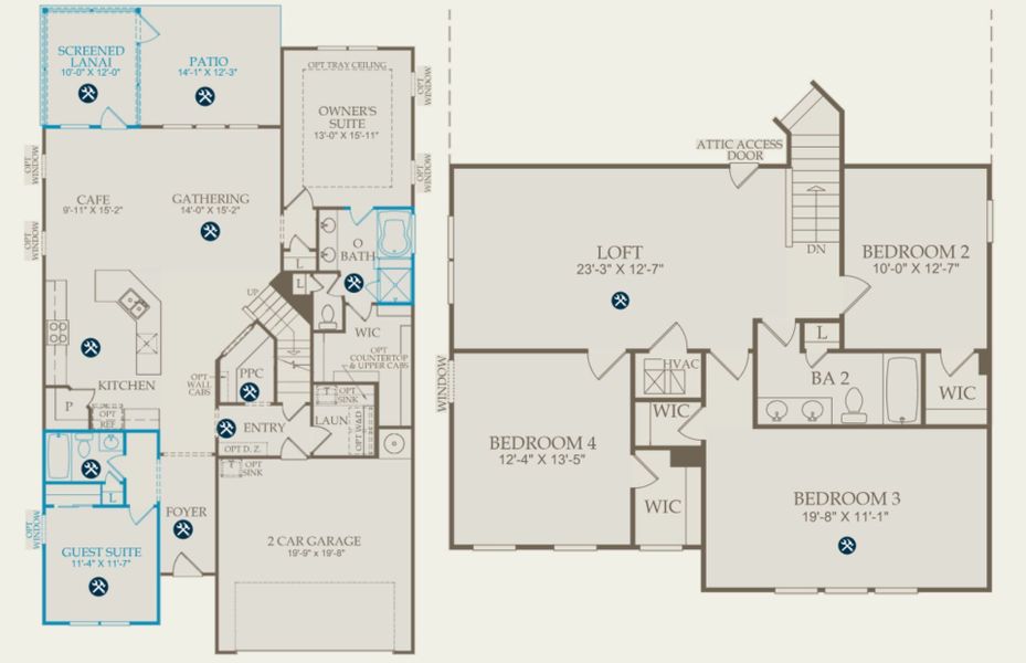2D floor plan layout of this home in Heartwood, Richmond Hill, GA (Image 3).