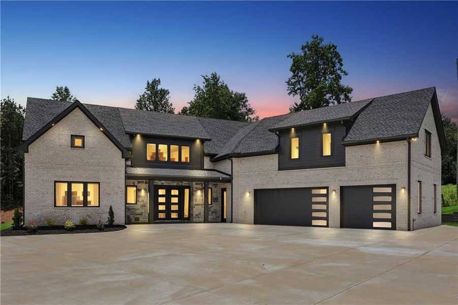 Front exterior of a new home in , Braselton, GA, highlighting curb appeal (Image 51). Front exterior of a new home in , Braselton, GA, highlighting curb appeal (Image 51).