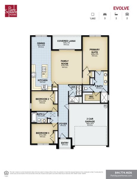 2D floor plan layout for the Evolve by Park Square Residential in Cypress Park Estates, Haines City, FL (Image 3).