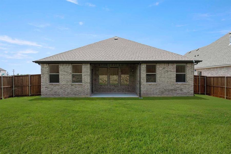 Exterior details and patio area of a home in Brookshire at Legacy Hills, Celina (Image 28).