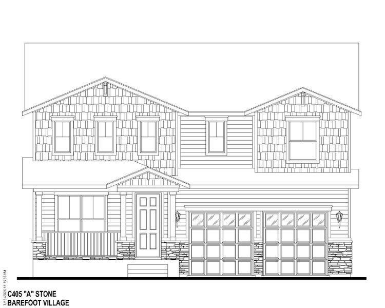 Plan C405 BV Elevation w/ Stone Plan C405 BV Elevation w/ Stone