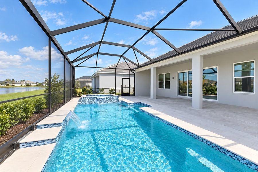 Exterior details and patio area of a home in Skye Ranch Community Group Page, Sarasota (Image 4).