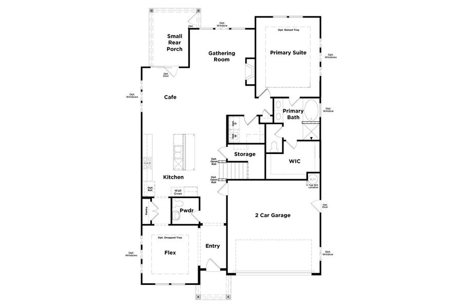 2D floor plan layout for the Lassiter by DRB Homes in Hamilton Lakes, Loganville, GA (Image 3).
