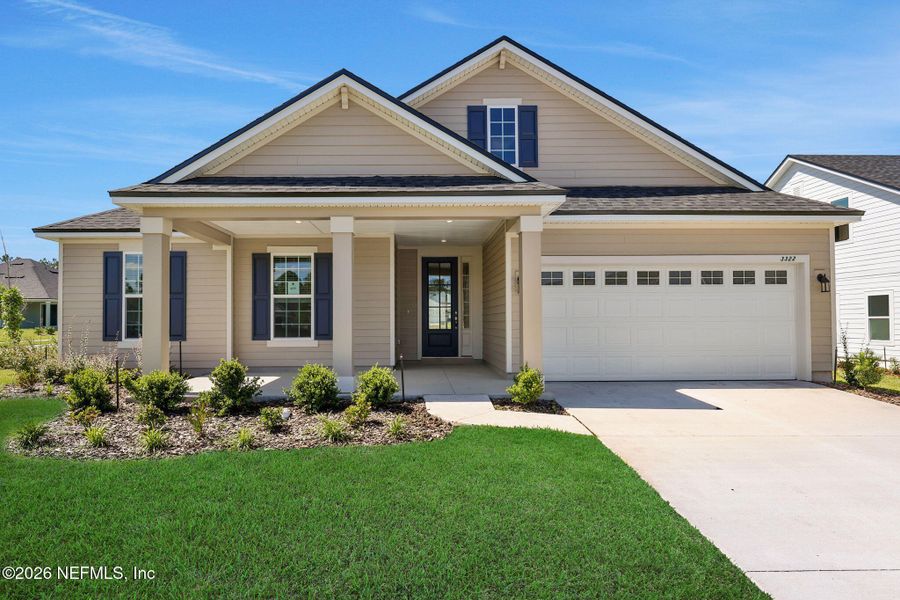 Front exterior of a new home in Hyland Trail, Green Cove Springs, FL, highlighting curb appeal (Image 24). Front exterior of a new home in Hyland Trail, Green Cove Springs, FL, highlighting curb appeal (Image 24).