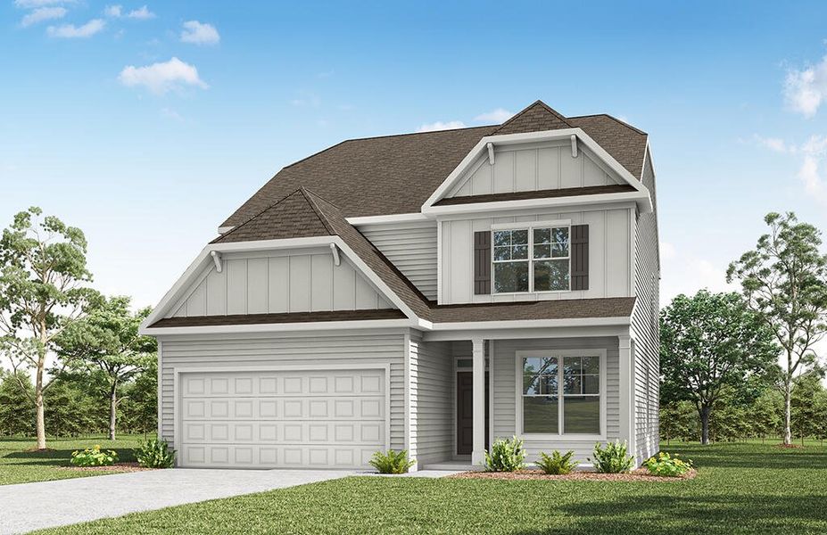 Representative exterior photo of a completed home built from the Oxford by Eastwood Homes in Ferry Grove, Lexington, SC (Image 6).