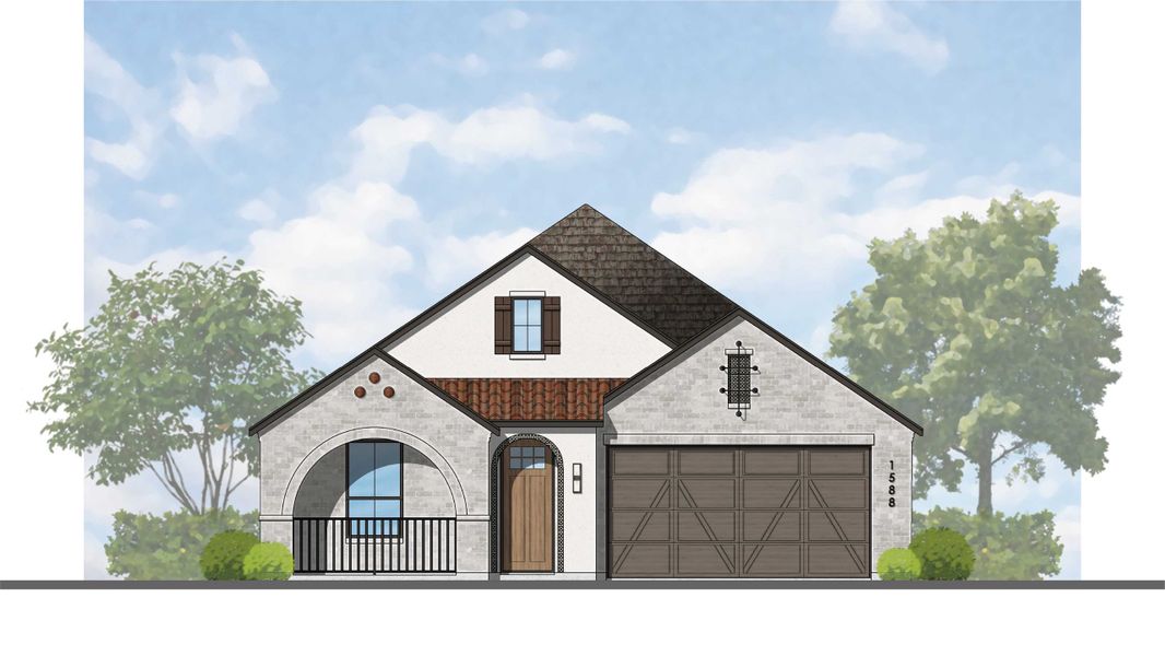 Representative rendering of the exterior for the Kahlo Plan by Highland Homes (Image 16). Representative rendering of the exterior for the Kahlo Plan by Highland Homes (Image 16).