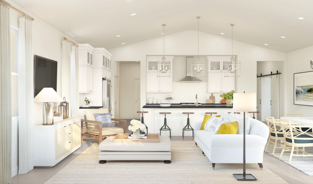 Kitchen, Dining Area & Great Room