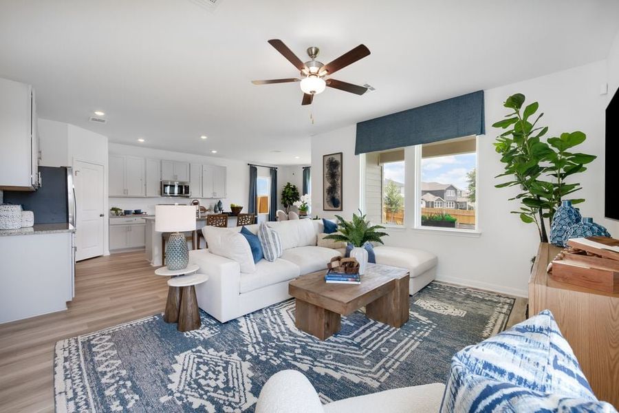 Furnished interior view inside a new home in Village Grove, Dripping Springs (Image 11). Furnished interior view inside a new home in Village Grove, Dripping Springs (Image 11).
