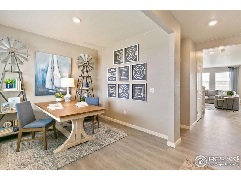 Furnished interior view inside a new home in Vista Meadows, Fort Lupton (Image 13). Furnished interior view inside a new home in Vista Meadows, Fort Lupton (Image 13).