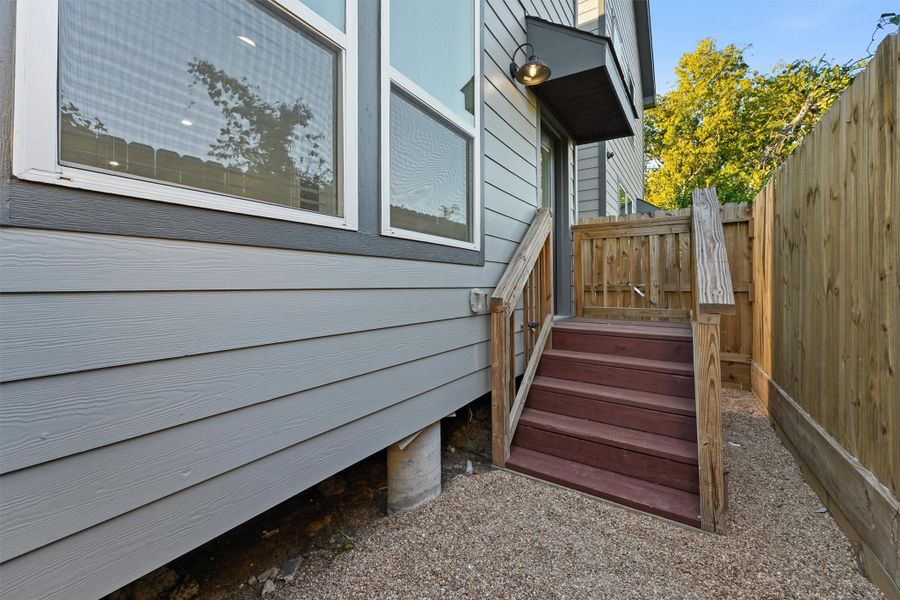 Exterior details and patio area of a home in , Houston (Image 3).