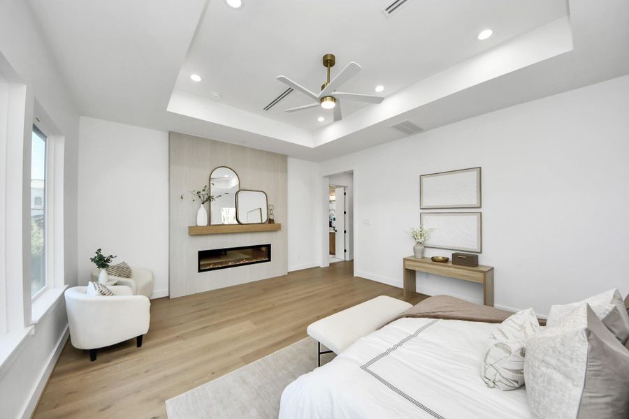 Sleek electric fireplace!