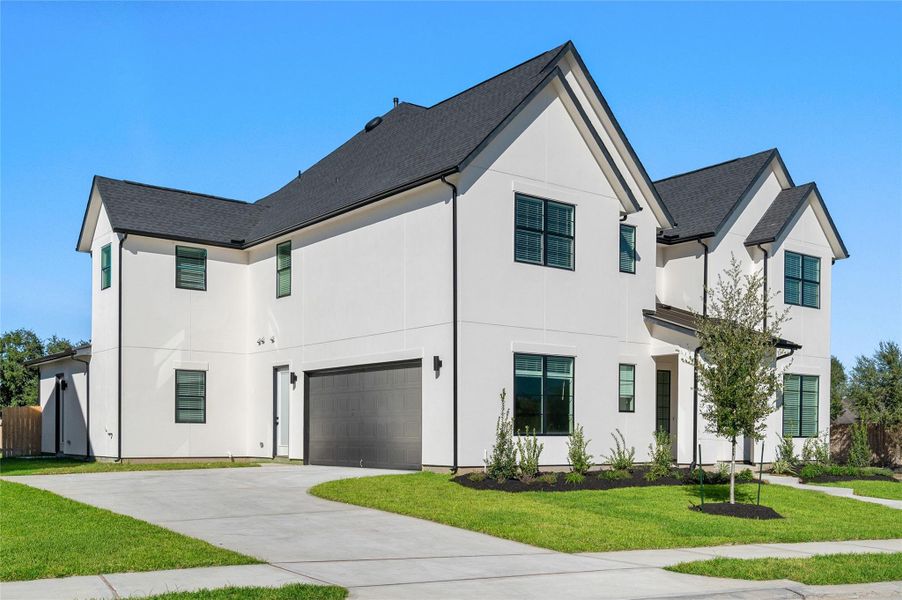 Front exterior of a new home in , Houston, TX, highlighting curb appeal (Image 1). Front exterior of a new home in , Houston, TX, highlighting curb appeal (Image 1).