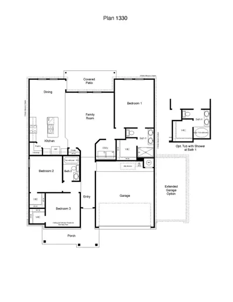 2D floor plan layout of this home in Creekfall, Burnet, TX (Image 2).