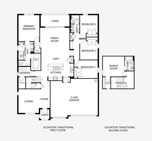2D floor plan layout of this home in Trinity Gardens, Deland, FL (Image 3).