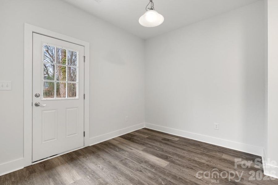 Dining area and back door