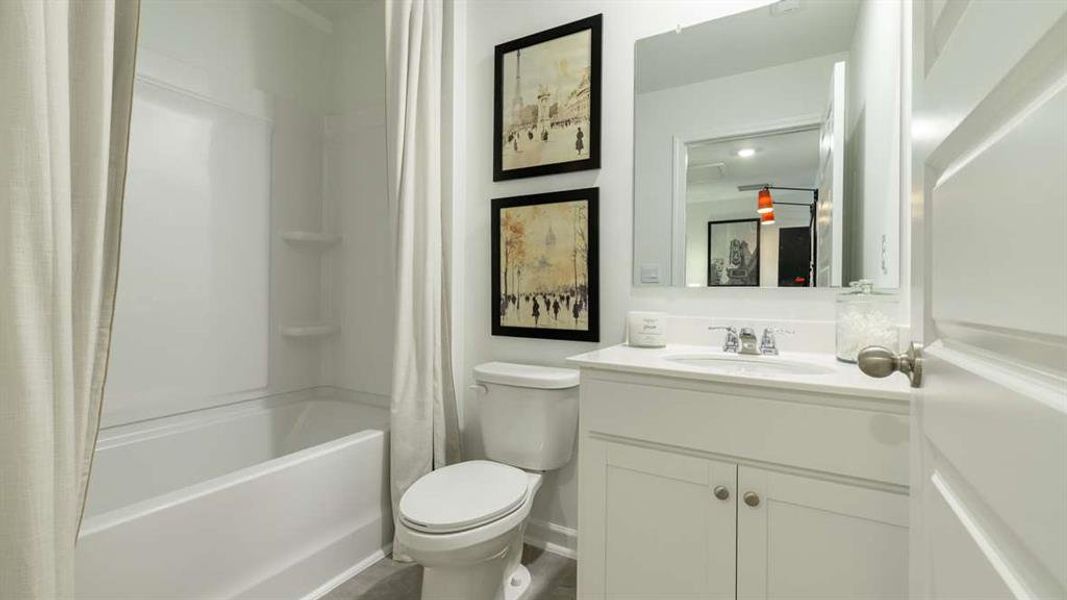 Furnished interior view inside a new home in Towns at Monroe, Atlanta (Image 18). Furnished interior view inside a new home in Towns at Monroe, Atlanta (Image 18).