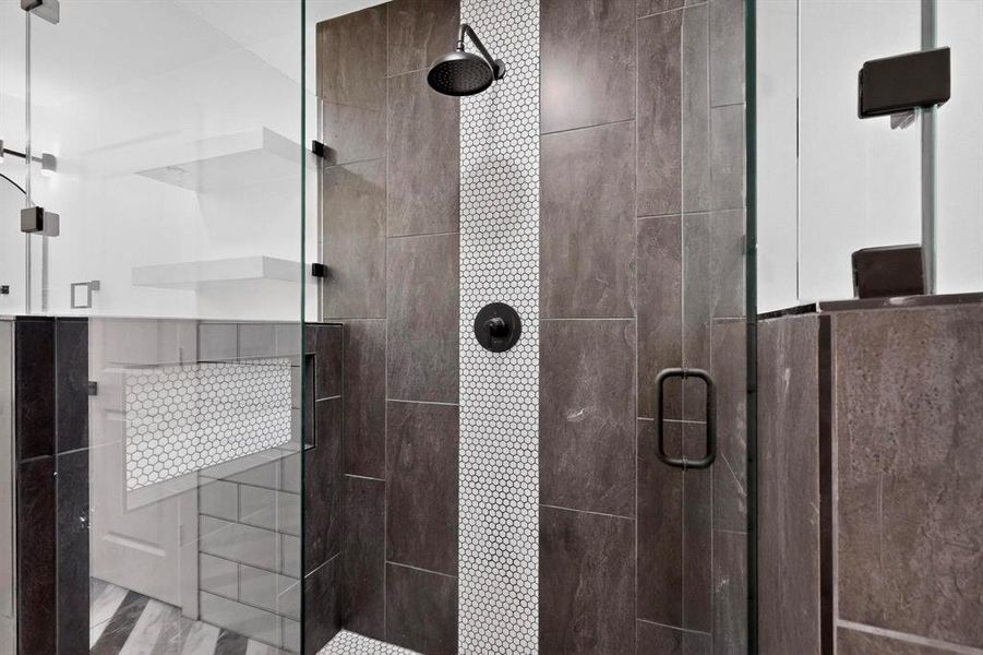 Bathroom featuring a stall shower