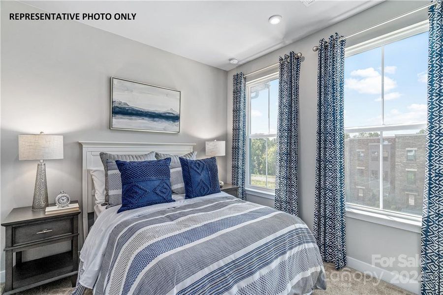 Guest Bedroom with Ensuite Bathroom and Closet.  Illustrative purposes only