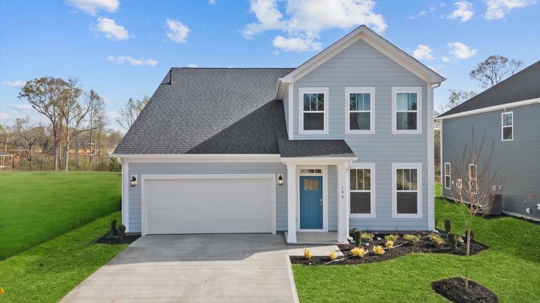 Representative exterior photo of a completed home built from the Augusta by DRB Homes in Woodglen, Piedmont, SC (Image 25).