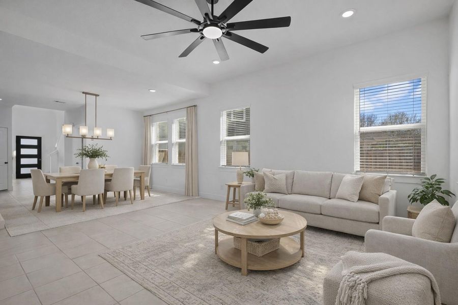 Photo including light fixture are virtually staged