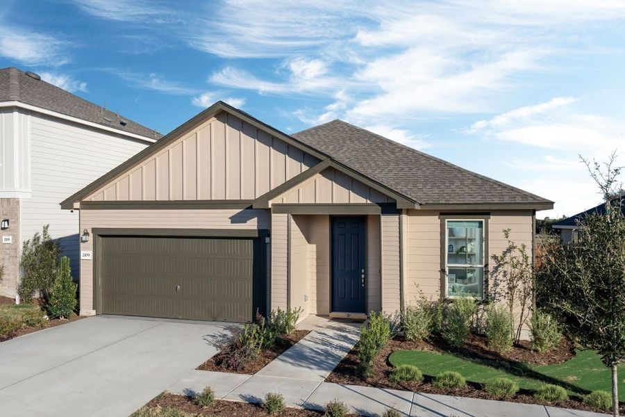 Representative exterior photo of a completed home built from the Plan 2088 Modeled by KB Home in Hidden Trails, Belton, TX (Image 4).