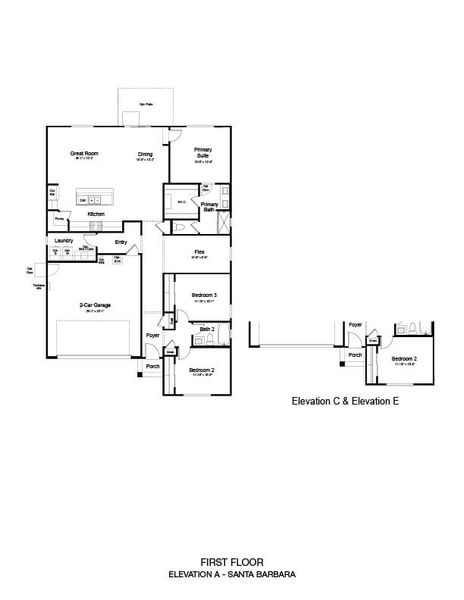 2D floor plan layout of this home in Artisan at Asante, Surprise, AZ (Image 3).