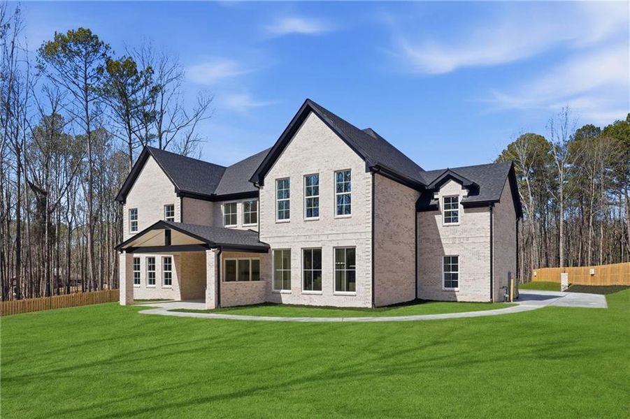 Front exterior of a new home in , Lawrenceville, GA, highlighting curb appeal (Image 25).