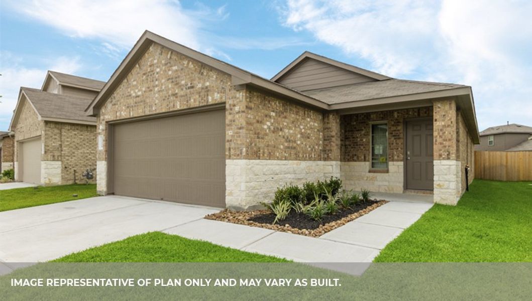 Representative exterior photo of a completed home built from the X30A by D.R. Horton in Granger Pines, Conroe, TX (Image 17).