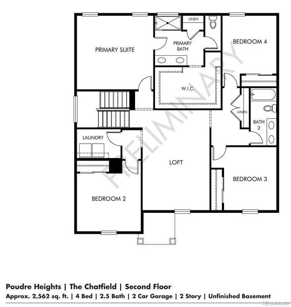 2D floor plan layout of this home in , Windsor, CO (Image 4).