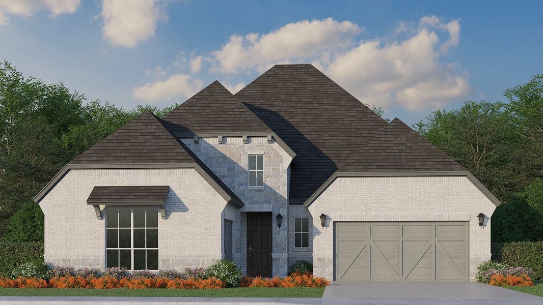 Plan 1638 Elevation B with Stone