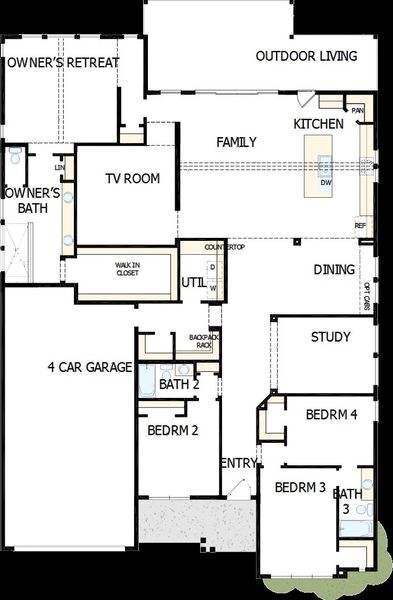 2D floor plan layout of this home in ARTAVIA 65' Homesites, Conroe, TX (Image 5).