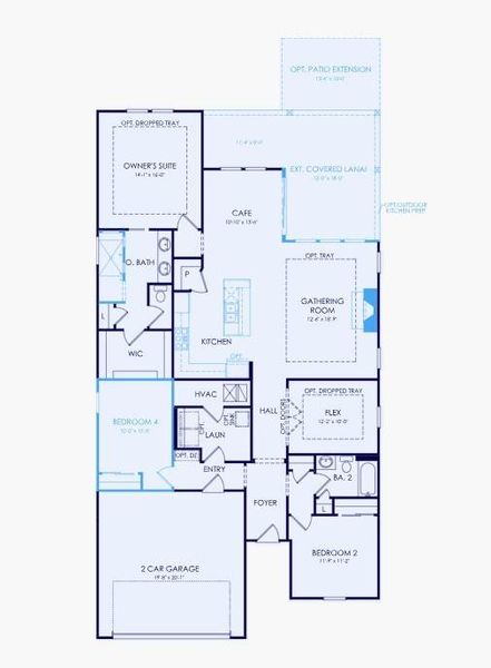 2D floor plan layout of this home in Del Webb Chateau Elan, Hoschton, GA (Image 3).