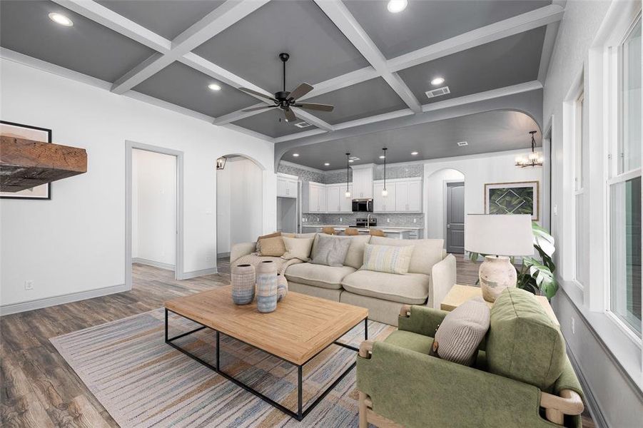 Furnished interior view inside a new home in , Enchanted Oaks (Image 11).