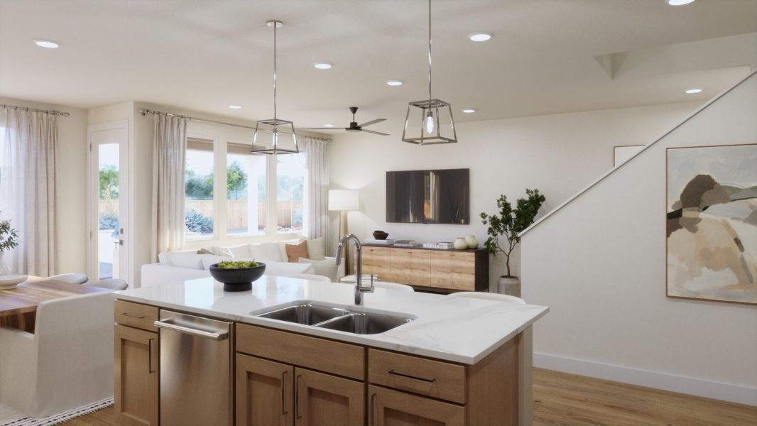 Representative furnished interior of a home built from the Amy by Risewell Homes in Freedom at Anthem, Kyle (Image 5).