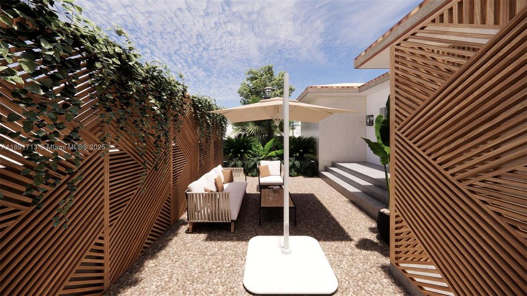 Exterior details and patio area of a home in , Miami Shores (Image 22). Exterior details and patio area of a home in , Miami Shores (Image 22).