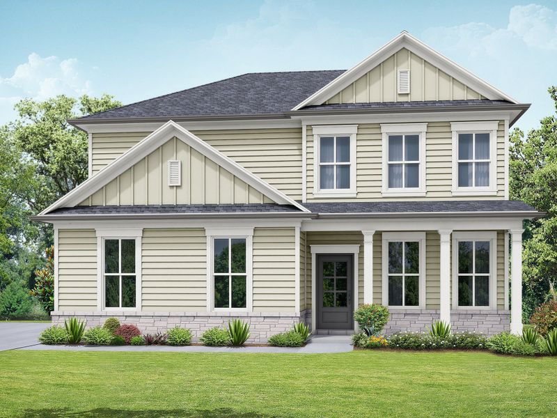 Front exterior of a home in the Legends at Old Monroe community, located in Monroe, GA (Image 1).