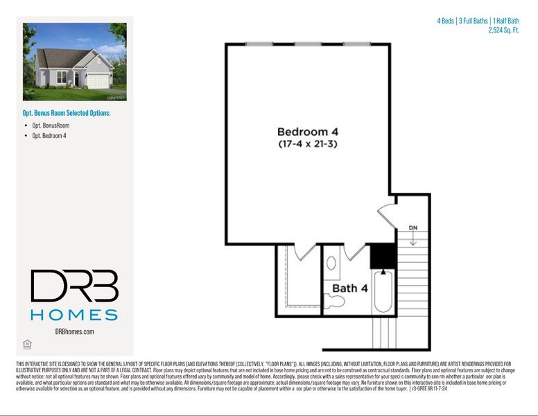 2D floor plan layout of this home in Pinebrook, Woodruff, SC (Image 3).
