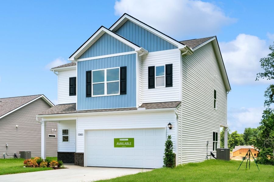 Front exterior of a new home in Jackson Hills, Clarksville, TN, highlighting curb appeal (Image 22).