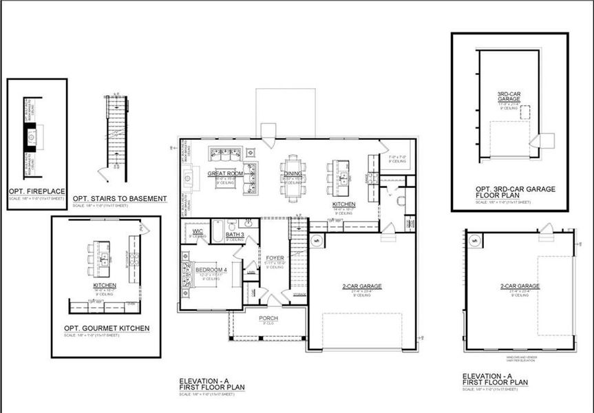 2D floor plan layout of this home in River Rock, Ball Ground, GA (Image 5).