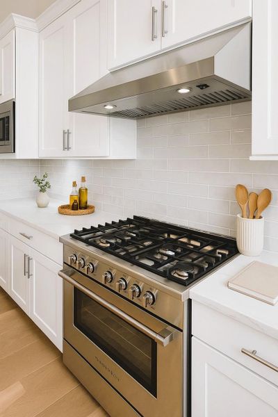 36 Range and Convection Oven. Vented to the outside (this picture was virtually staged_