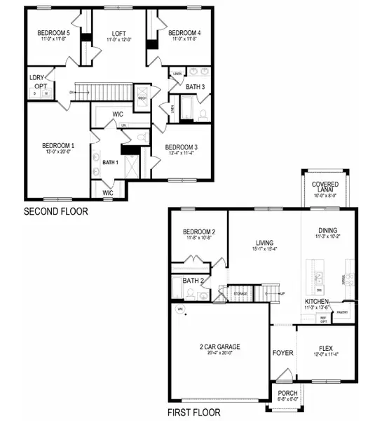 2D floor plan layout of this home in Palmetto Landing at Babcock Ranch - Express, Punta Gorda, FL (Image 2).