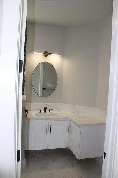 Bathroom featuring vanity