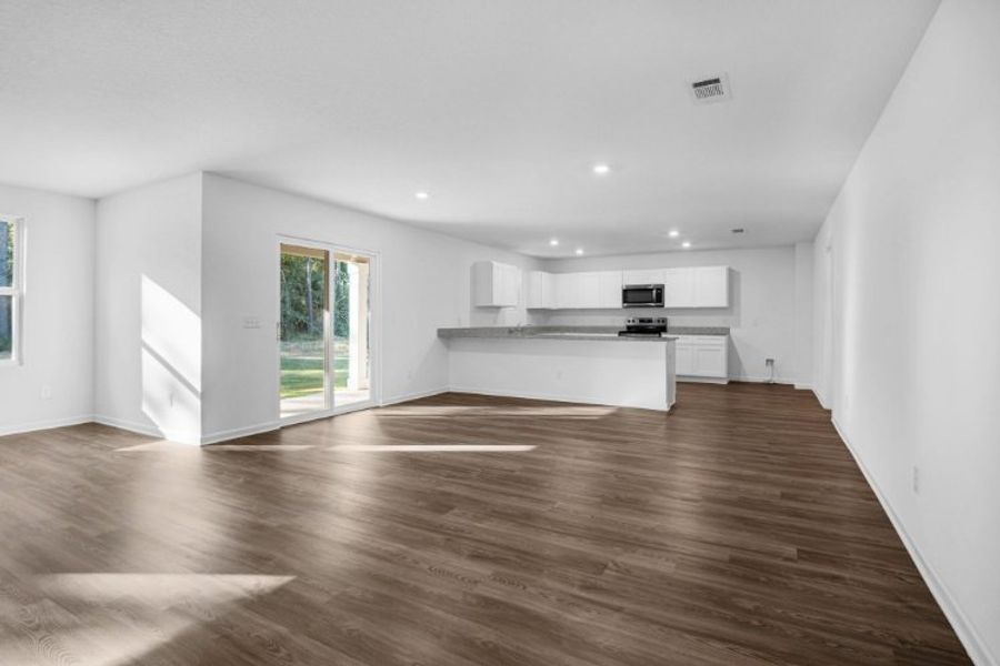 A large empty living room.