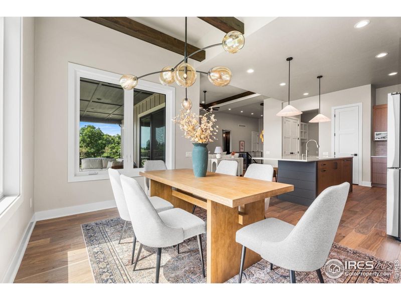 Spacious dining room with a view