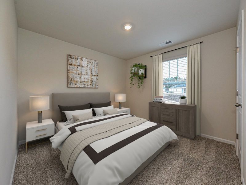 The Brentwood offers three additional bedrooms upstairs.