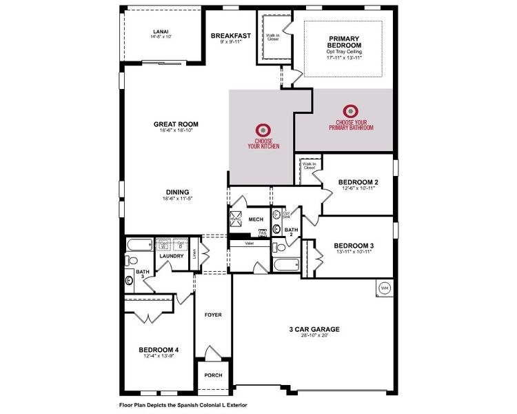 2D floor plan layout for the Hudson by Beazer Homes in Acuera Estates, Apopka, FL (Image 3).