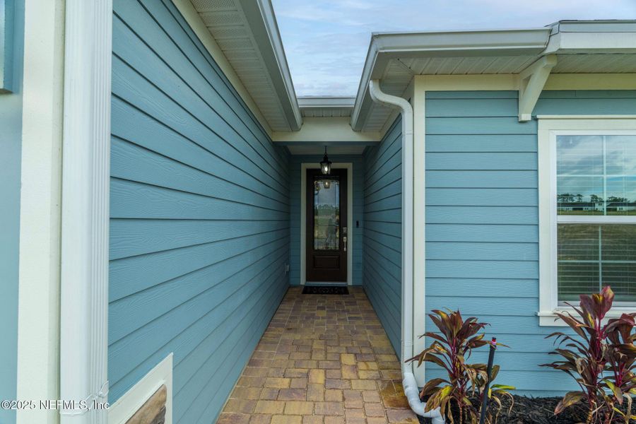 Exterior details and patio area of a home in Edenbrooke at Hyland Trail | 55+: Edenbrooke at Hyland Trail 60s, Green Cove Springs (Image 26). Exterior details and patio area of a home in Edenbrooke at Hyland Trail | 55+: Edenbrooke at Hyland Trail 60s, Green Cove Springs (Image 26).