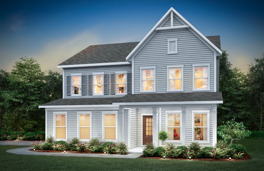 Front exterior of a new home in Waterways, Richmond Hill, GA, highlighting curb appeal (Image 24). Front exterior of a new home in Waterways, Richmond Hill, GA, highlighting curb appeal (Image 24).