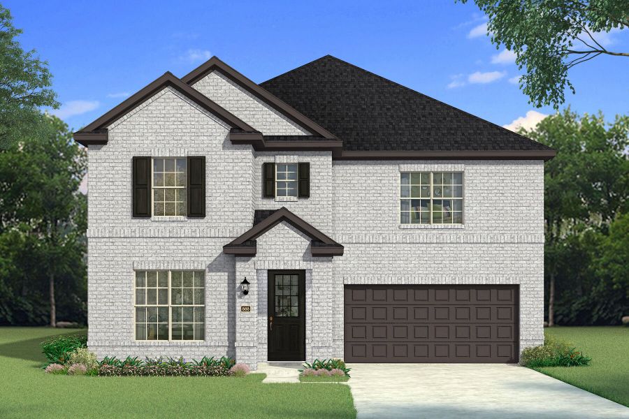 Representative exterior photo of a completed home built from the Julieta II by Mattamy Homes in Wildflower Ranch, Justin, TX (Image 3).