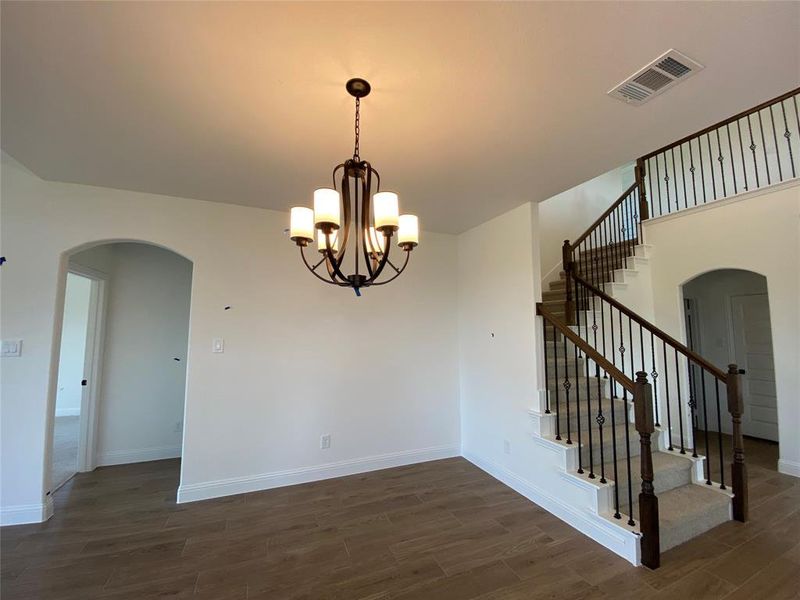 Dining area with Oil Rubbed Bronze chandelier Dining area with Oil Rubbed Bronze chandelier
